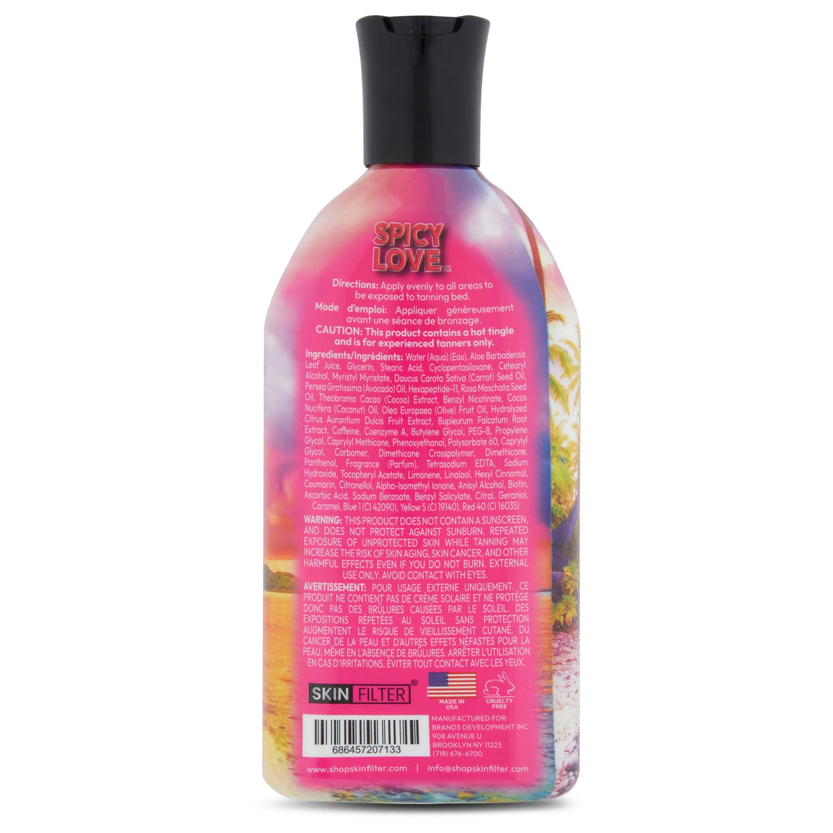 Self-Tanning Love – Skin Black Made in Crazy – – the with Self-Tanner Lotion Filter Bronzer Formula Spicy Hydrating Protection 10,000X Dark Tattoo and Tanning Lotion Body – Anti-Orange Technology USA