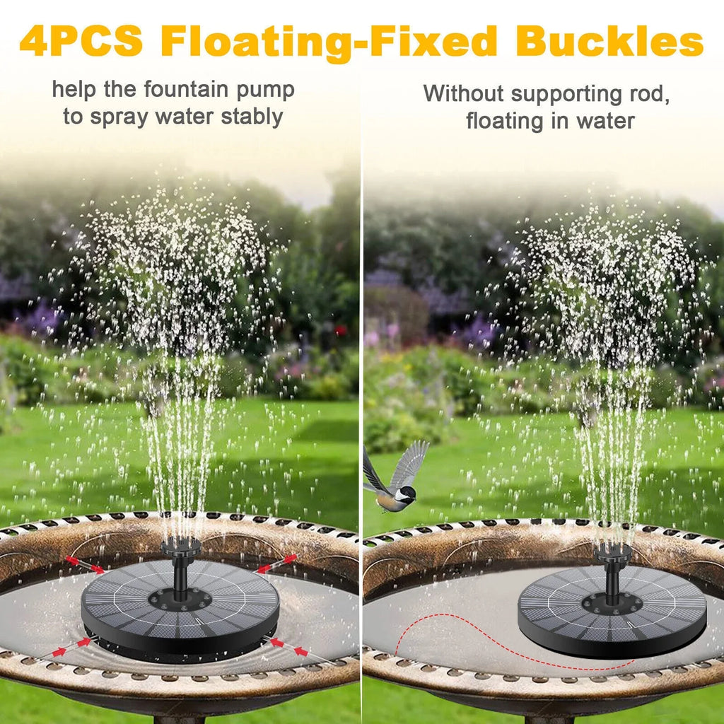 Solar Floating Pond Pool Bird Power Bath Water Outdoor Garden Pump Fountain 6LED