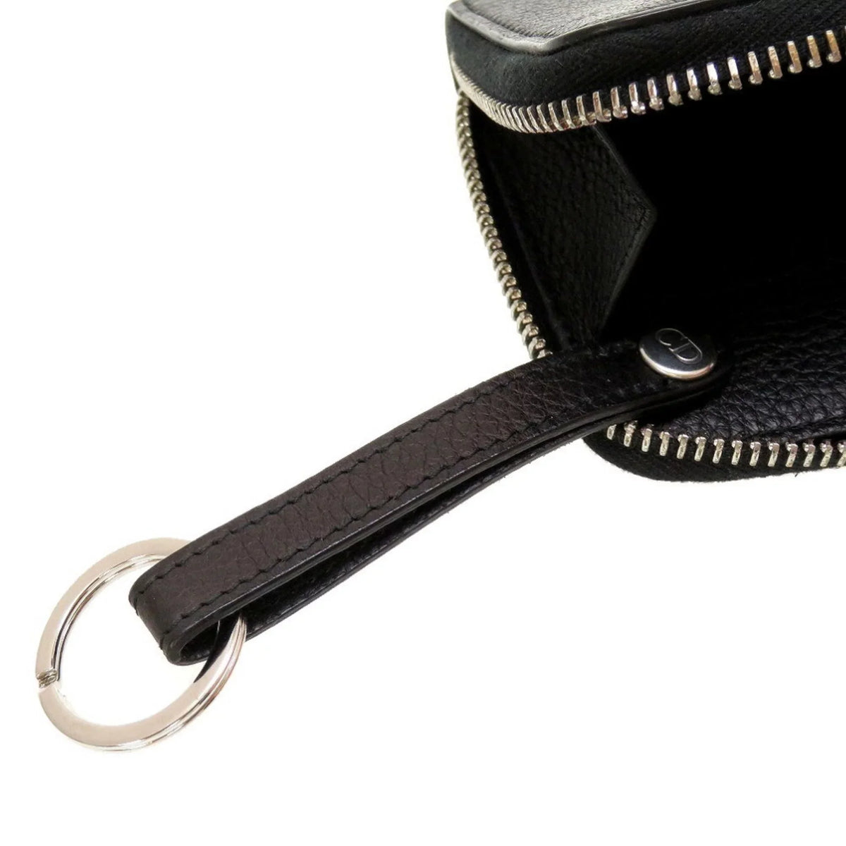 Leather Coin Round (Good) Black Men's Case Pre-Owned Dior Homme
