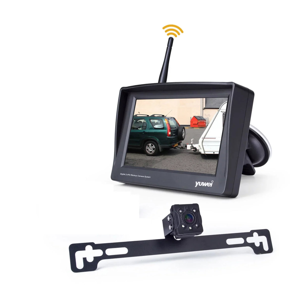 Camera Camera Plate Universal View Nightvision YW95319 System Backup with 4.3 inch Yuwei Monitor Wireless License and Rear