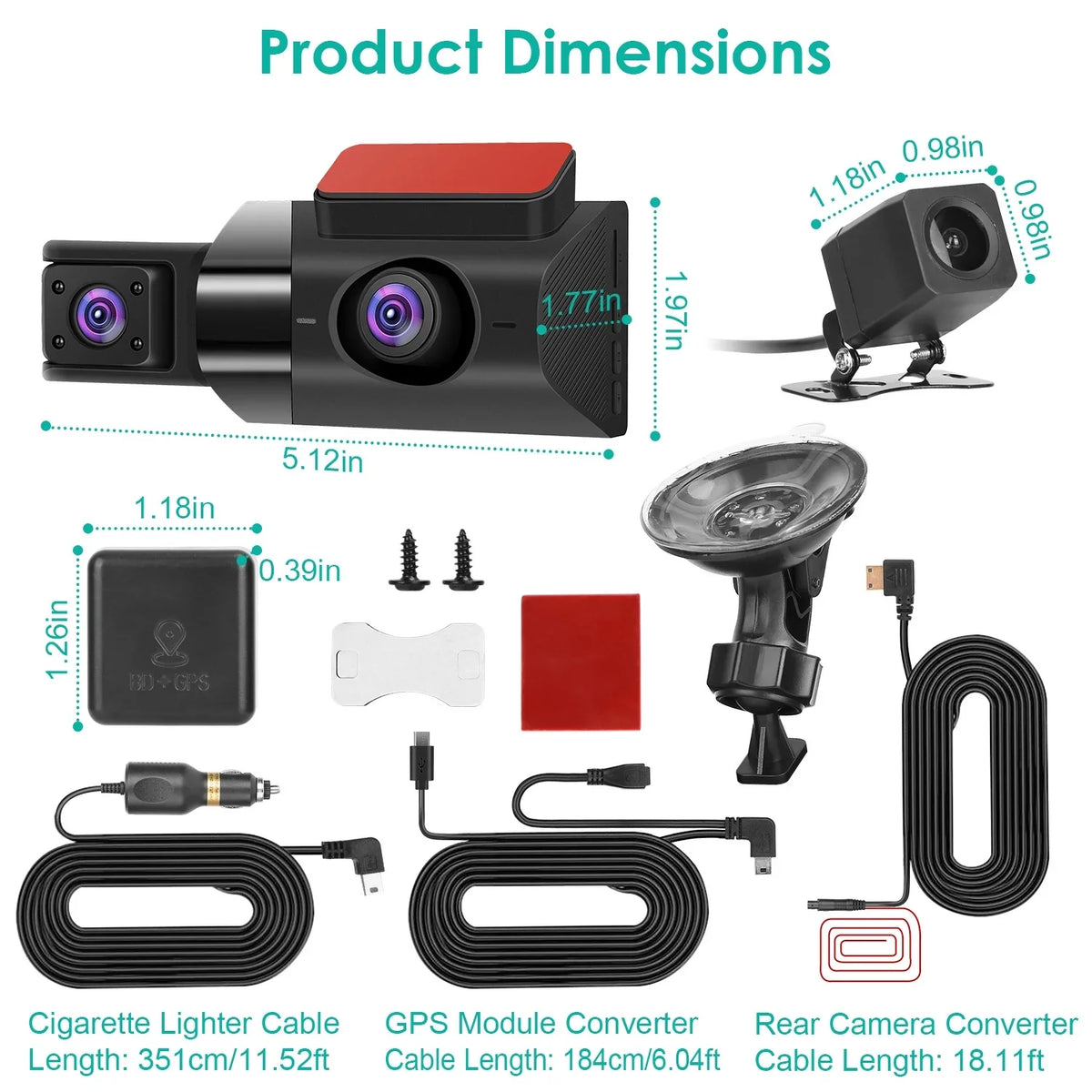 Recorder Parking Cam Angle WiFi iMounTEK Dash 140° Loop 2K Vision Night Camera Camcorder, GPS Car G-sensor Monitor with Recording