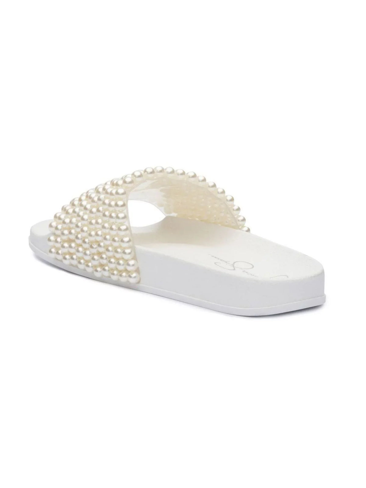 Round SIMPSON 8 Sandals Ivory On Shoes Pool Slide Slip Slide JESSICA Saycie M Beaded Womens Toe