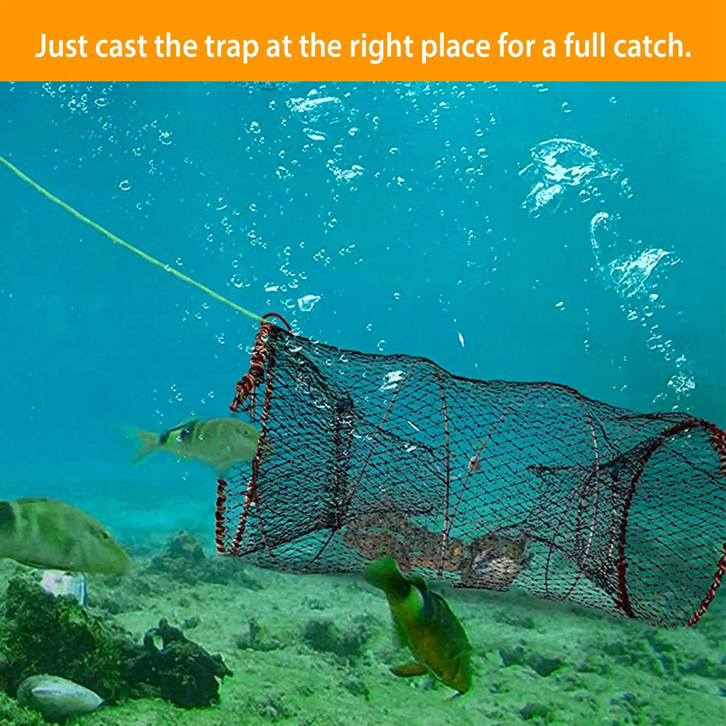 Crab Crayfish iMounTEK Bait 2 Fishing Net 22x11.8x11.8in Lobster, Trap Cage Shrimp Packs, Prawn Pot for