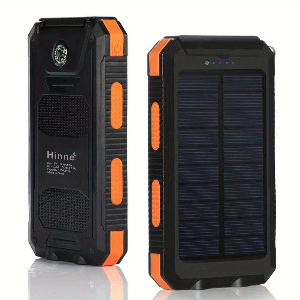 Hook Bank Compass Mobile 10000mah Solar Built-in Charging Panel Portable And Power Power Solar Waterproof With Mobile Charger