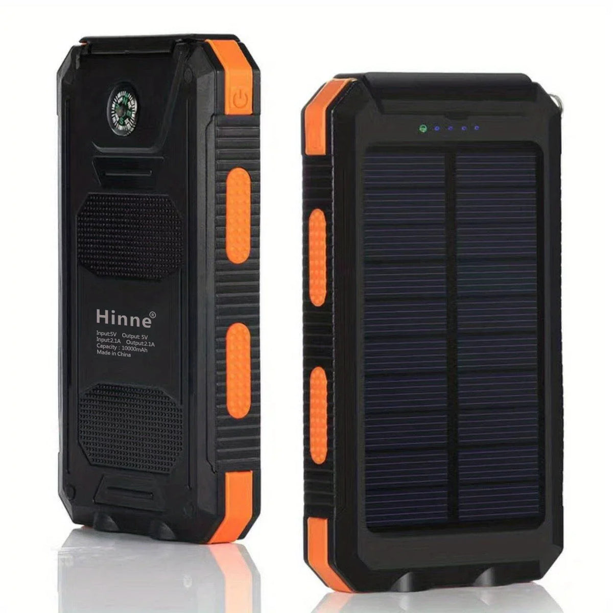 Hook Bank Compass Mobile 10000mah Solar Built-in Charging Panel Portable And Power Power Solar Waterproof With Mobile Charger