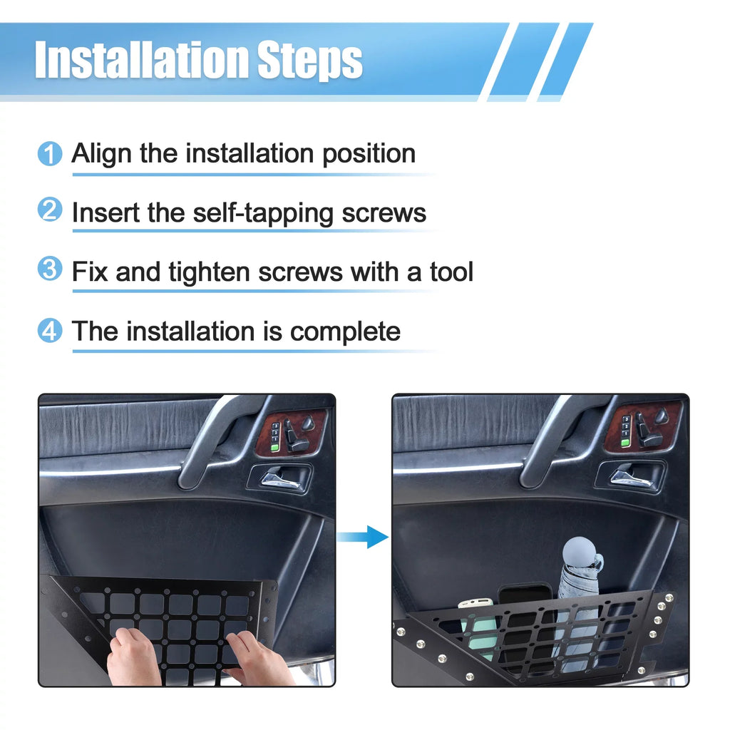 Pair Pockets 2022 Storage 1 Panels 4 2021 Bronco Ford Door Box Door Metal for Rear Accessories 6th Organizer