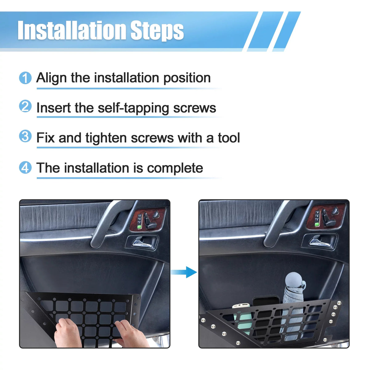 Pair Pockets 2022 Storage 1 Panels 4 2021 Bronco Ford Door Box Door Metal for Rear Accessories 6th Organizer
