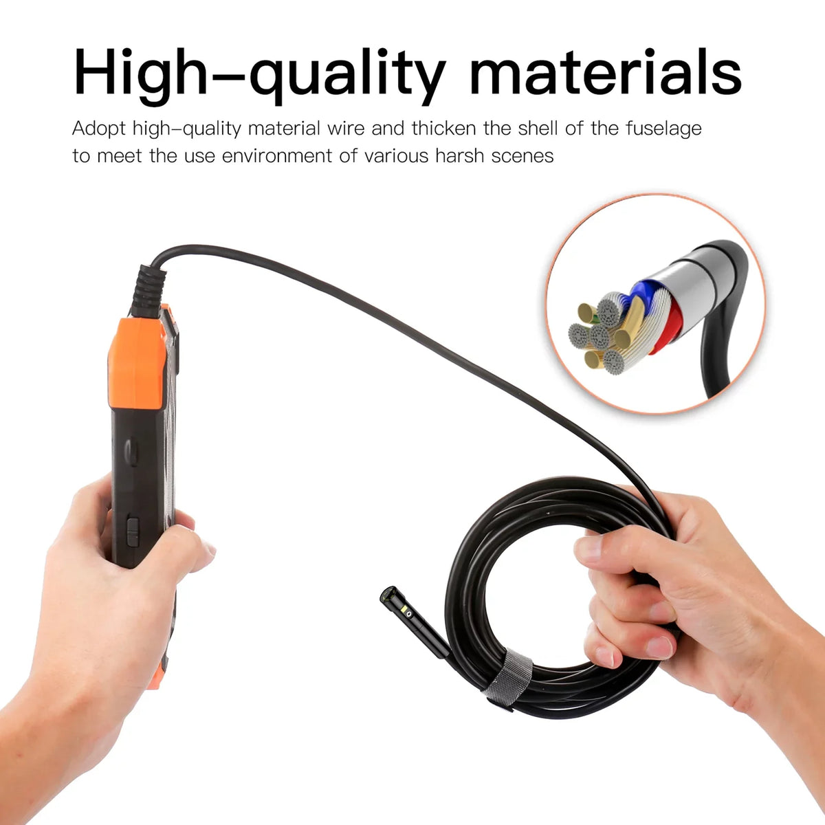 with Semi-rigid Inch Dual Light/ IPS LED Screen Probe/ Industrial 4.3 7.9mm for TF Card Borescope IP67 Pipeline Lens Slot Inspection with Inspecti Cable/ 1080P Automobile Camera Waterproof