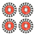 Grinders, Brush, Pack Brush, 4 Knotted Cup Wire 4 Wheel Wire Twist for 5/8"-11 Inch UNC Twist