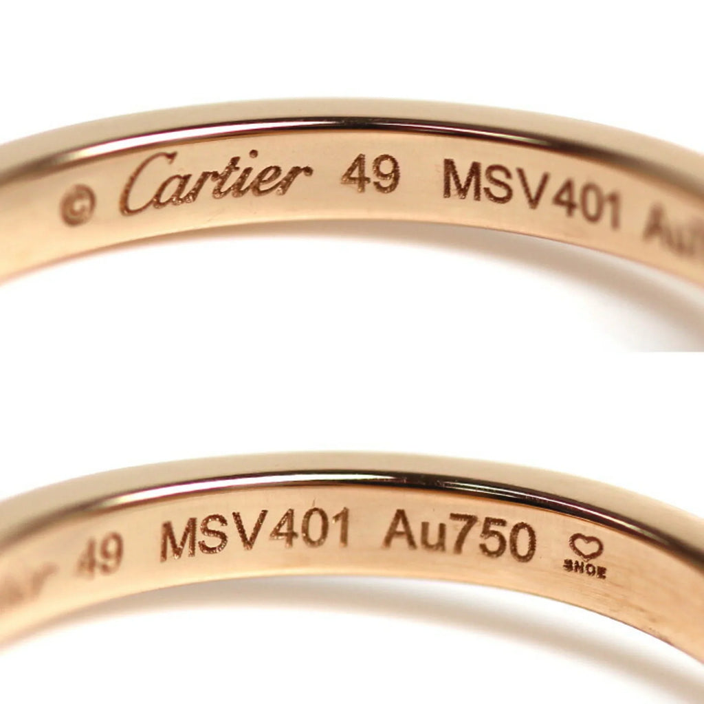 Size Ballerina 49 CARTIER Wedding Gold Pink Ring 3PD Women's Curve (Good) Pre-Owned 2.4g B4098649 Diamond K18PG 9