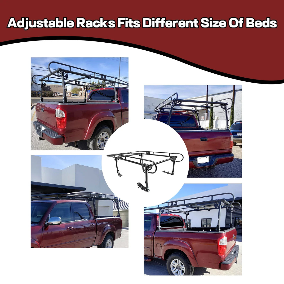Over-Cab Universal Kojem Long Inch LBS Contractors Cab Bar Bed 60 1000 Side Lumber Rack Ladder Kayak Truck Adjustable Pickup Rack