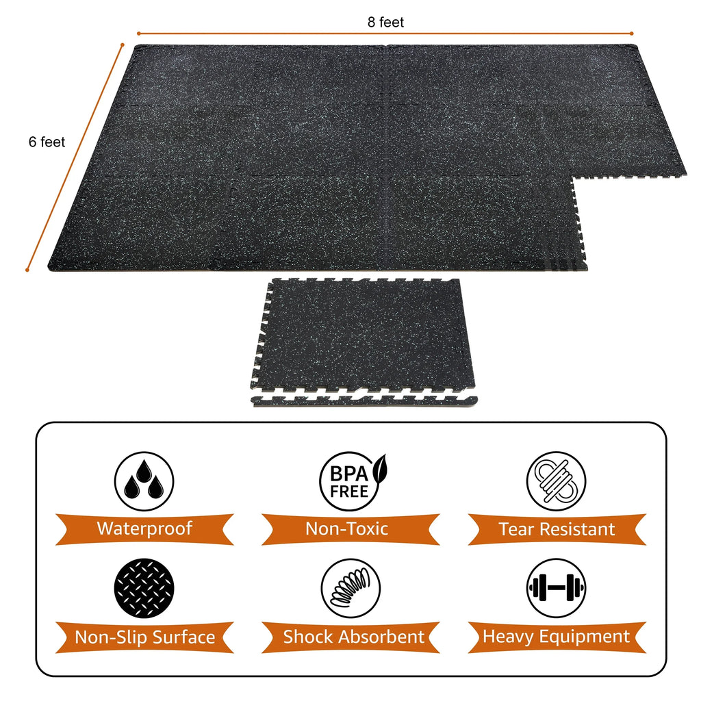 EVA Mat Foam Thick Density Fitness - Floor Sivan 12 Gym Home for Gym 1/2" Interlocking High Rubber Gym Flooring Top