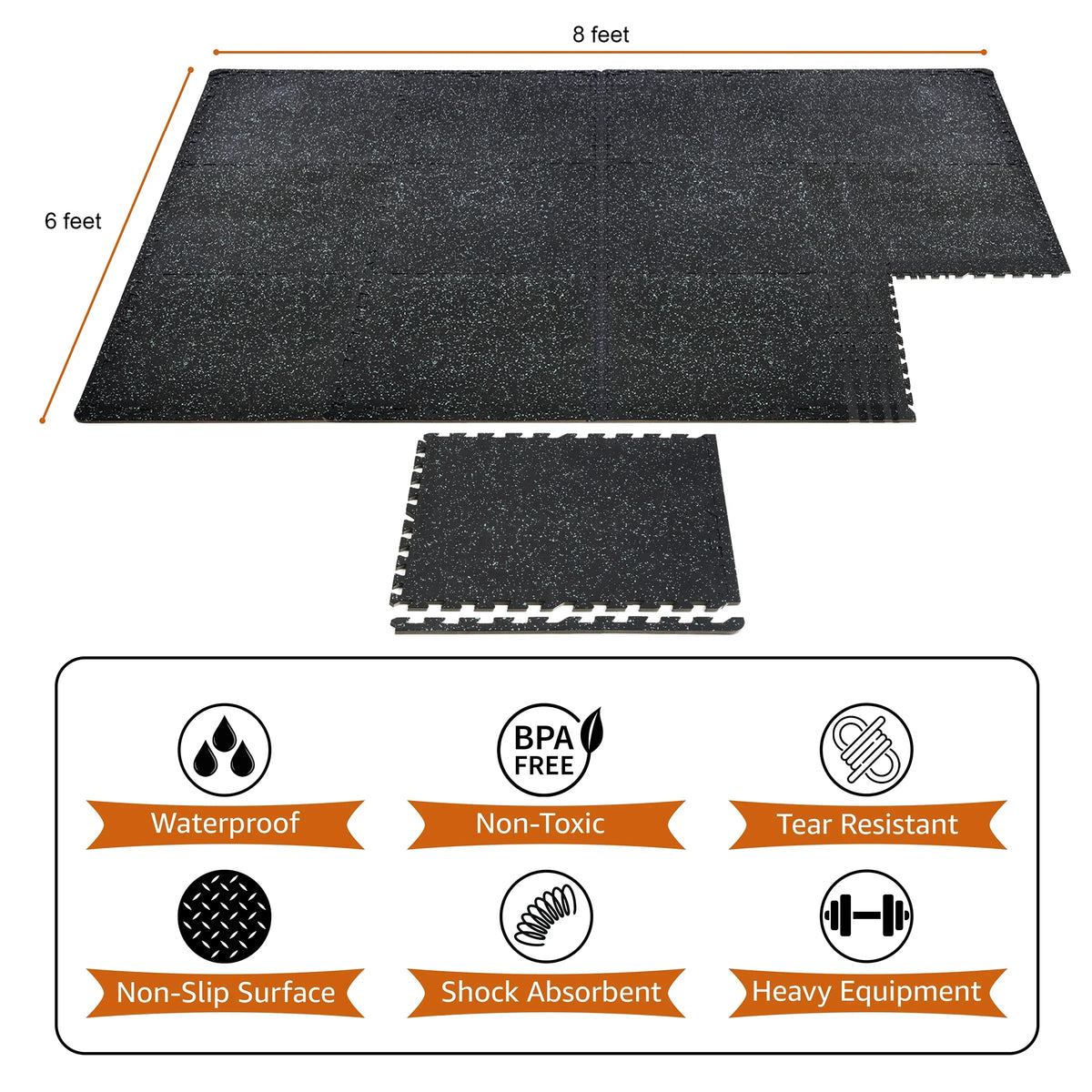 EVA Mat Foam Thick Density Fitness - Floor Sivan 12 Gym Home for Gym 1/2" Interlocking High Rubber Gym Flooring Top