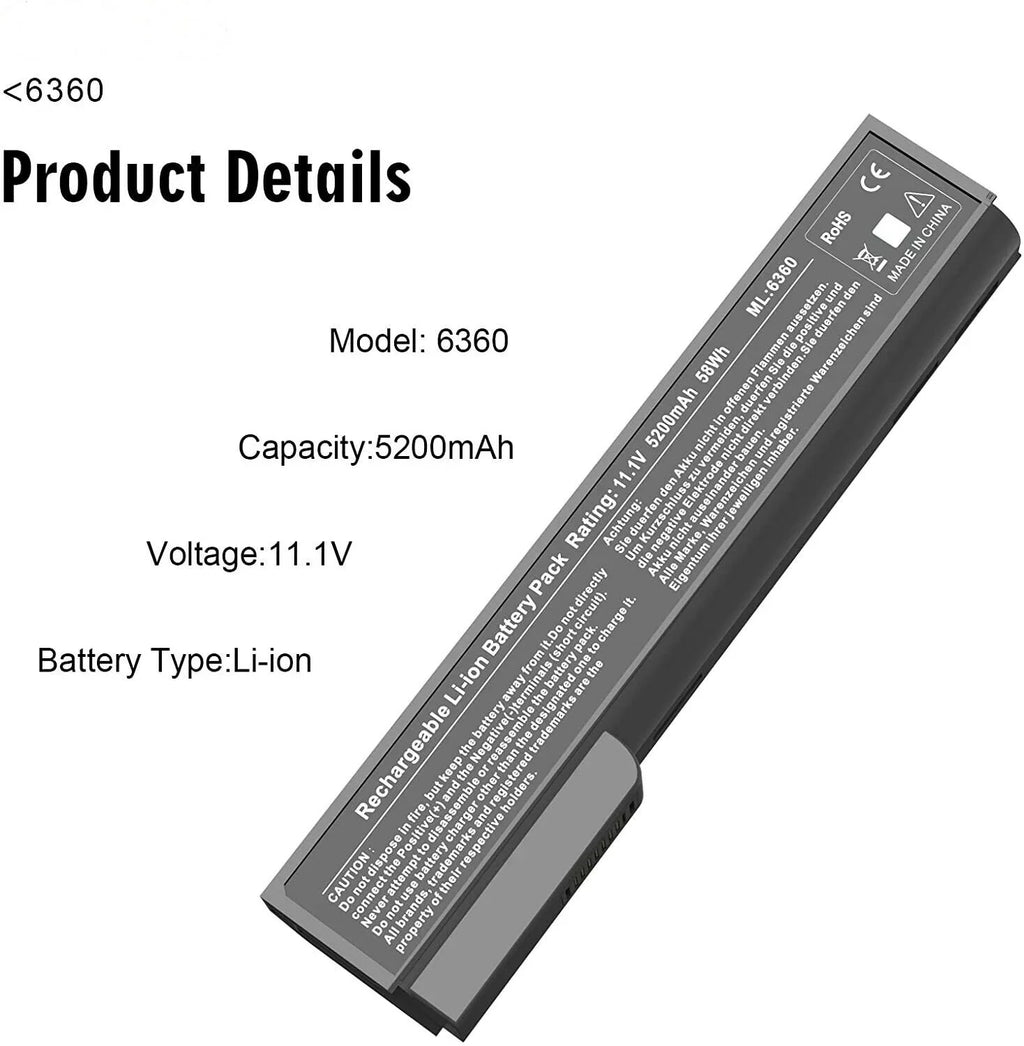 EliteBook 8470W EliteBook 6570B For Battery HP ProBook Laptop 8460P 8560P 6360b