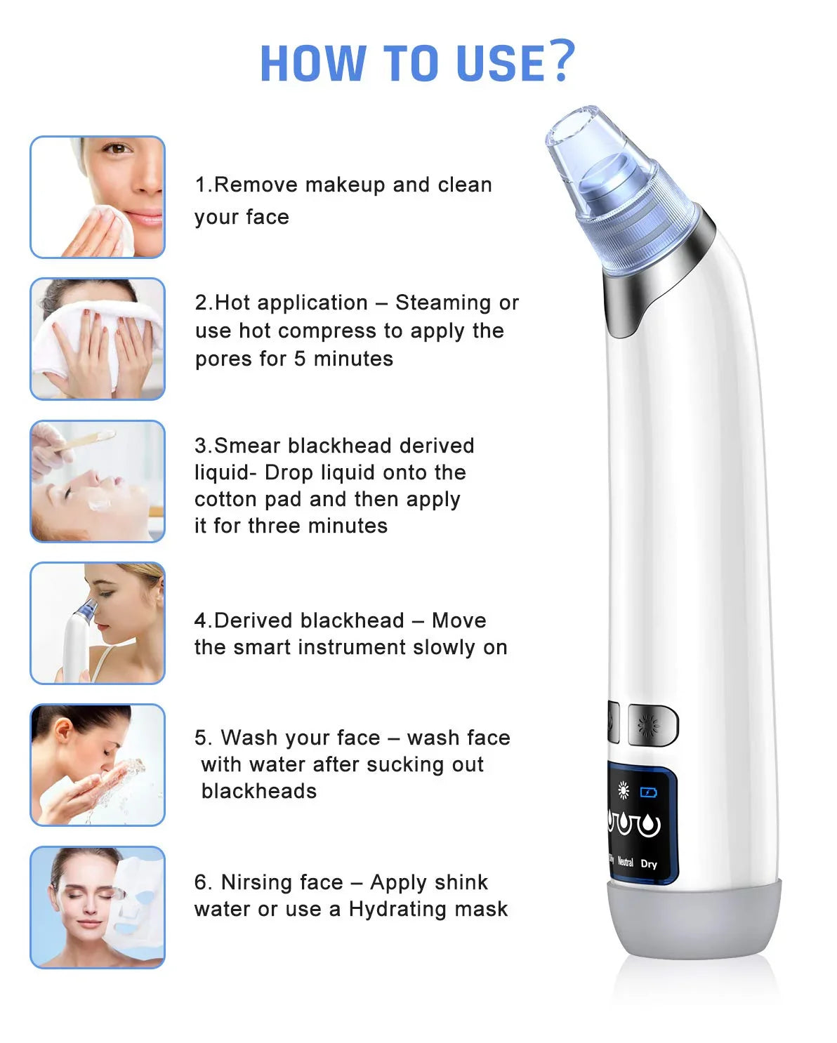 Face Face Rechargeable USB Blackhead Remover Electric Cleaner Vacuum Nose for Suction Blackhead Women Pimple Ansten Pore kit Facial Blackhead Men Sucker Cleaner Vacuum Remover Pore Pore