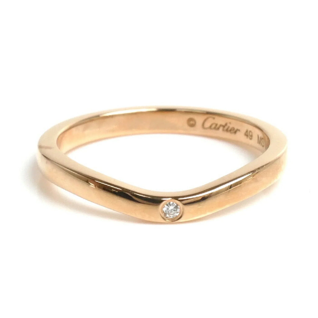 Size Ballerina 49 CARTIER Wedding Gold Pink Ring 3PD Women's Curve (Good) Pre-Owned 2.4g B4098649 Diamond K18PG 9