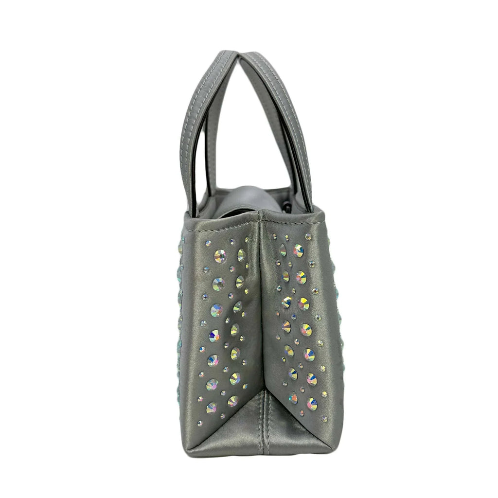 Kate Grey Fabric Platinum - Sam Spade Embellished Mini Icon Tote Crystal