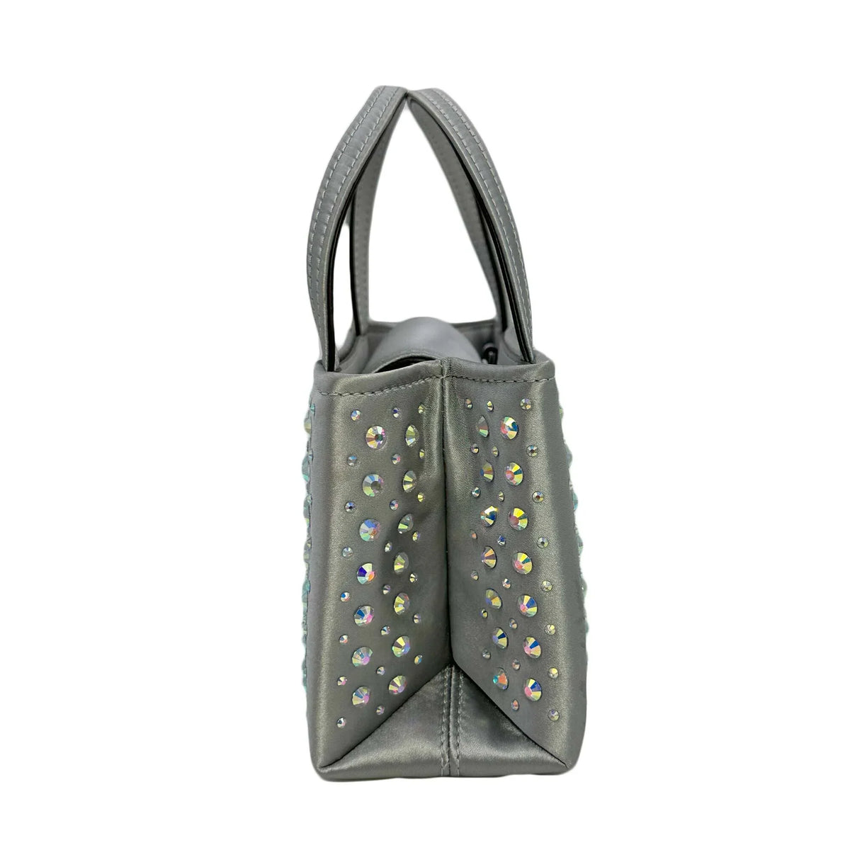 Kate Grey Fabric Platinum - Sam Spade Embellished Mini Icon Tote Crystal