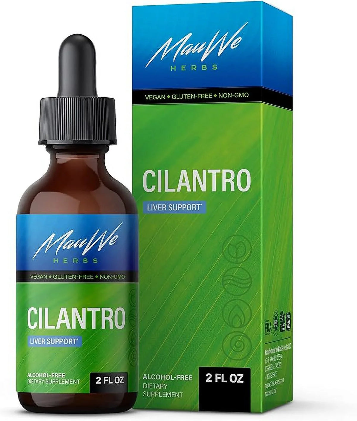Sativum & Body Extract Liquid for Drops HERBS Cilantro Detox Coriandrum Alcohol Cilantro 2 Tincture Cleansing - Organic MAUWE Cilantro Leaf - Oz Free - Supplement fl.