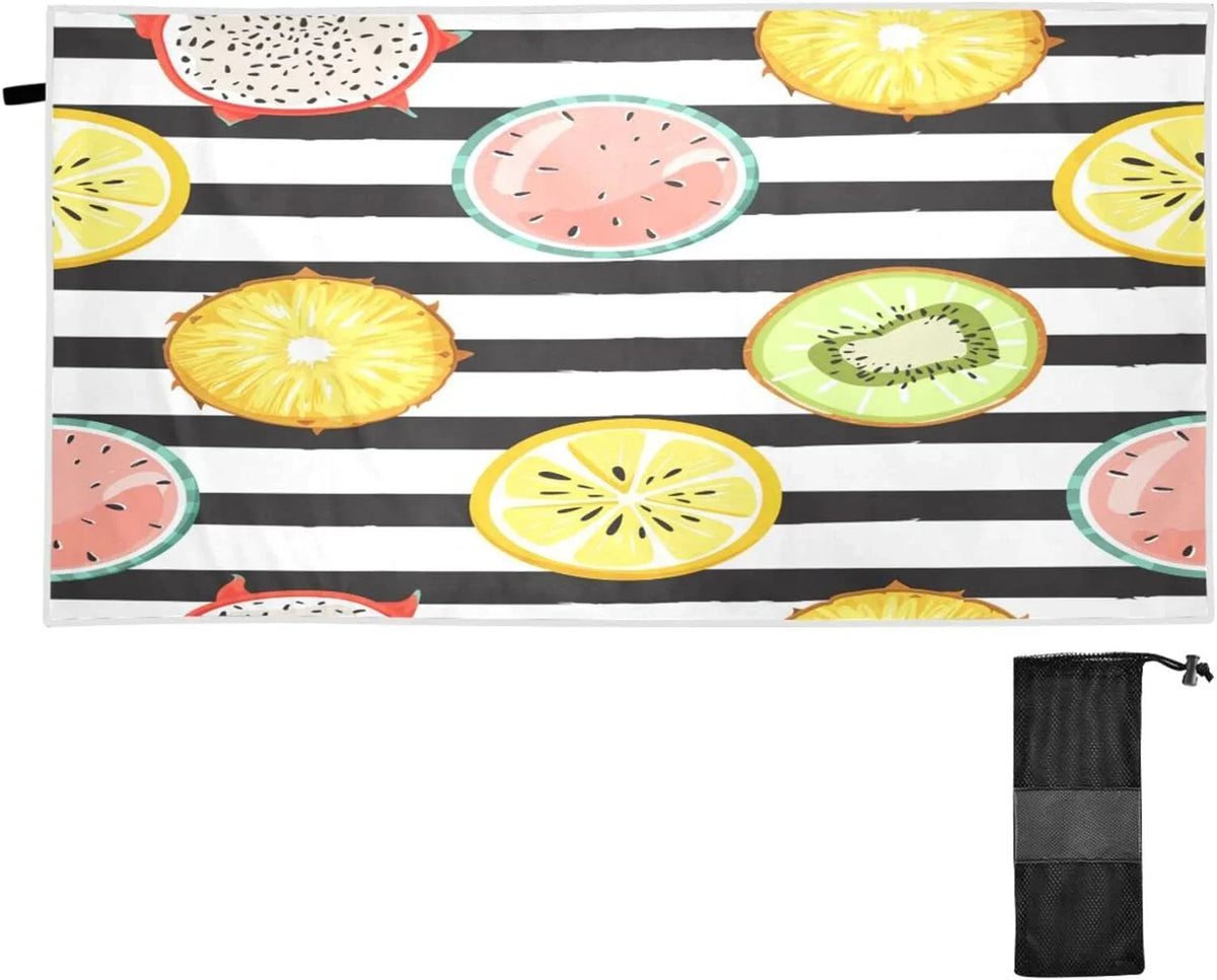 Multipurpose Blanket, Quick Towel, Free Beach Towel Towel Lightweight Slice Towel Bath Thin Pool Bestwell Sand Swim Shower Oversized 30”X60” Tropical Yoga Microfiber Dry Fruit