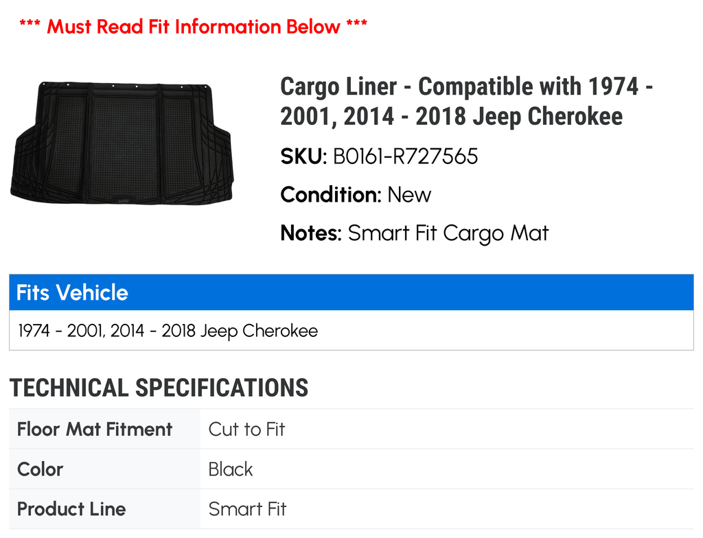 1976 with 1999 Jeep 2018 1987 1995 - 1981 - - 1993 1986 Liner Cherokee 1988 1991 1992 1977 1996 1979 2001, 1994 1975 1982 1990 1984 1980 1985 2014 1998 Compatible 1983 1997 Cargo 1989 1974 1978