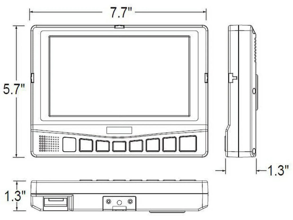 inputs 3 WDRV-7043M, with camera Color Up Monitor LCD 7" Back