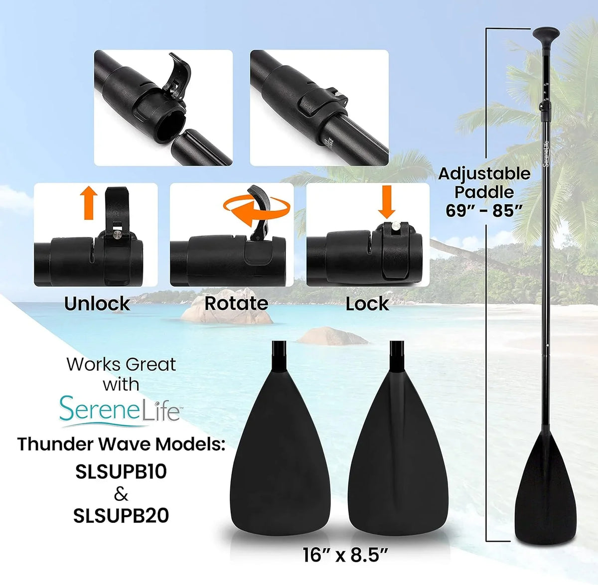 Paddle-Board Adjusable - Paddle-Board Sand Paddle Oar Sand Waer Adjusable Waer Paddle Inflaable - Up SLB105 For -Flow Up