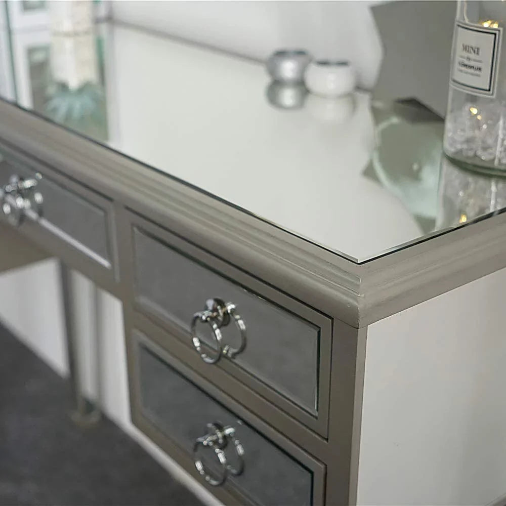 Console Sofa Antique 5-Drawer TJUNBOLIFE Console Drawers Table Entry with Silver/Mirror Mirrored Table Two