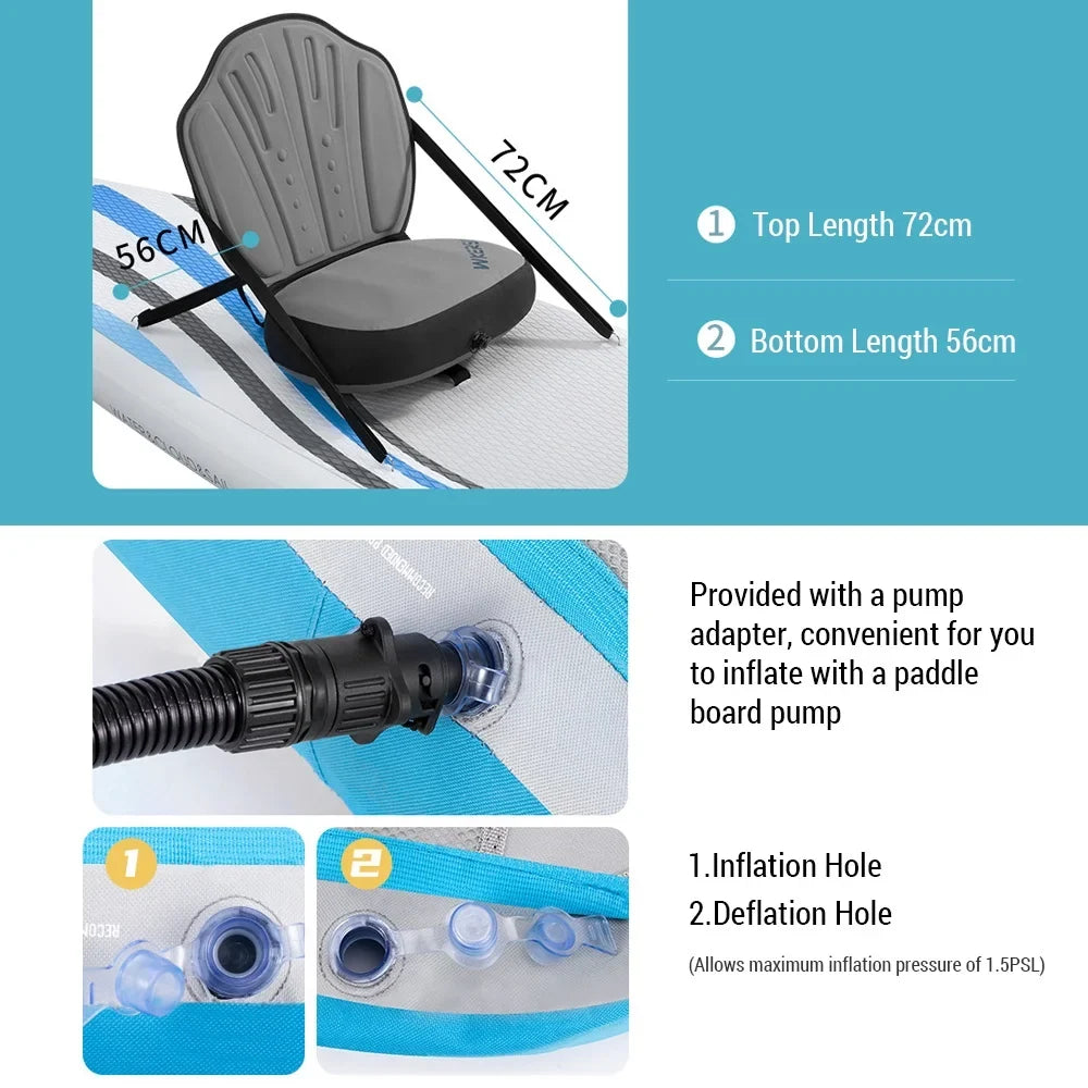 Seat Seat Huiop Paddle Adjustable - WKERSIY Seatpaddle Seat Paddle Seat Support Support Inflatable Boat Adjustable Seat,Inflatable - Padded With Mewmewcatpaddle And And Support Inflatable Paddle -
