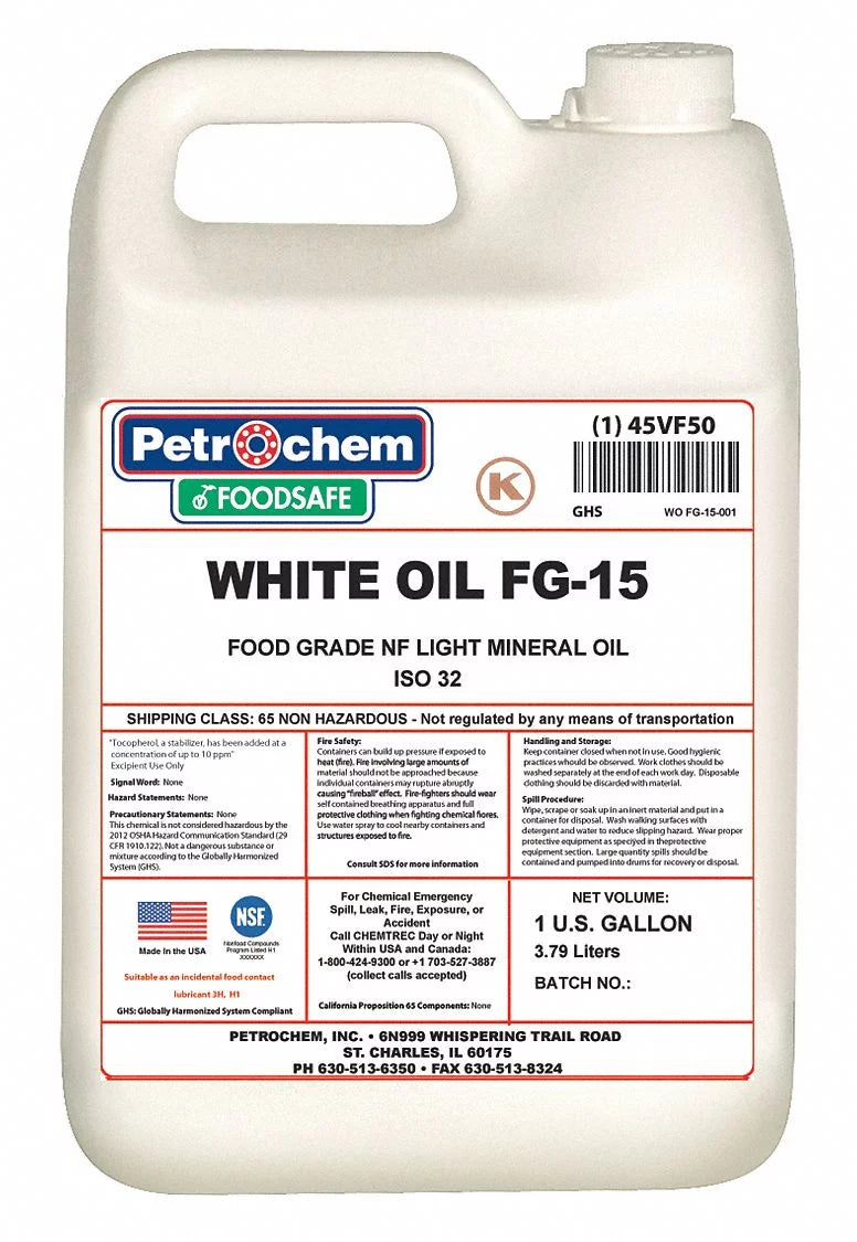 Oil,Food WO gal. FG-15-001 Hydraulic Grade,1 Petrochem Mineral