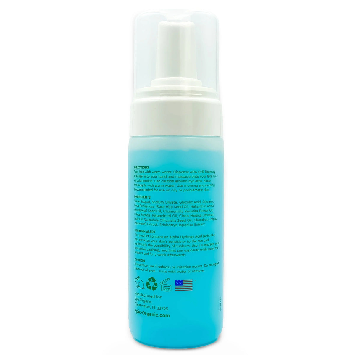 with Aha oz) Cleanser Facial Foaming Glycolic Organic Acid Epic 10% (4.1
