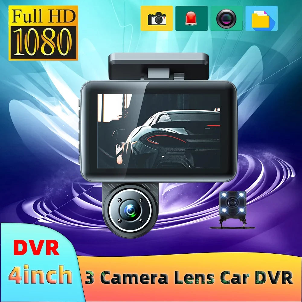 Auto Dash Camcorder Car Wide Camera Driving moobody Recorder Safety Rearview Recorder Car Car Video Recording 4in Angle Cameras Clear Mirror Cam 3
