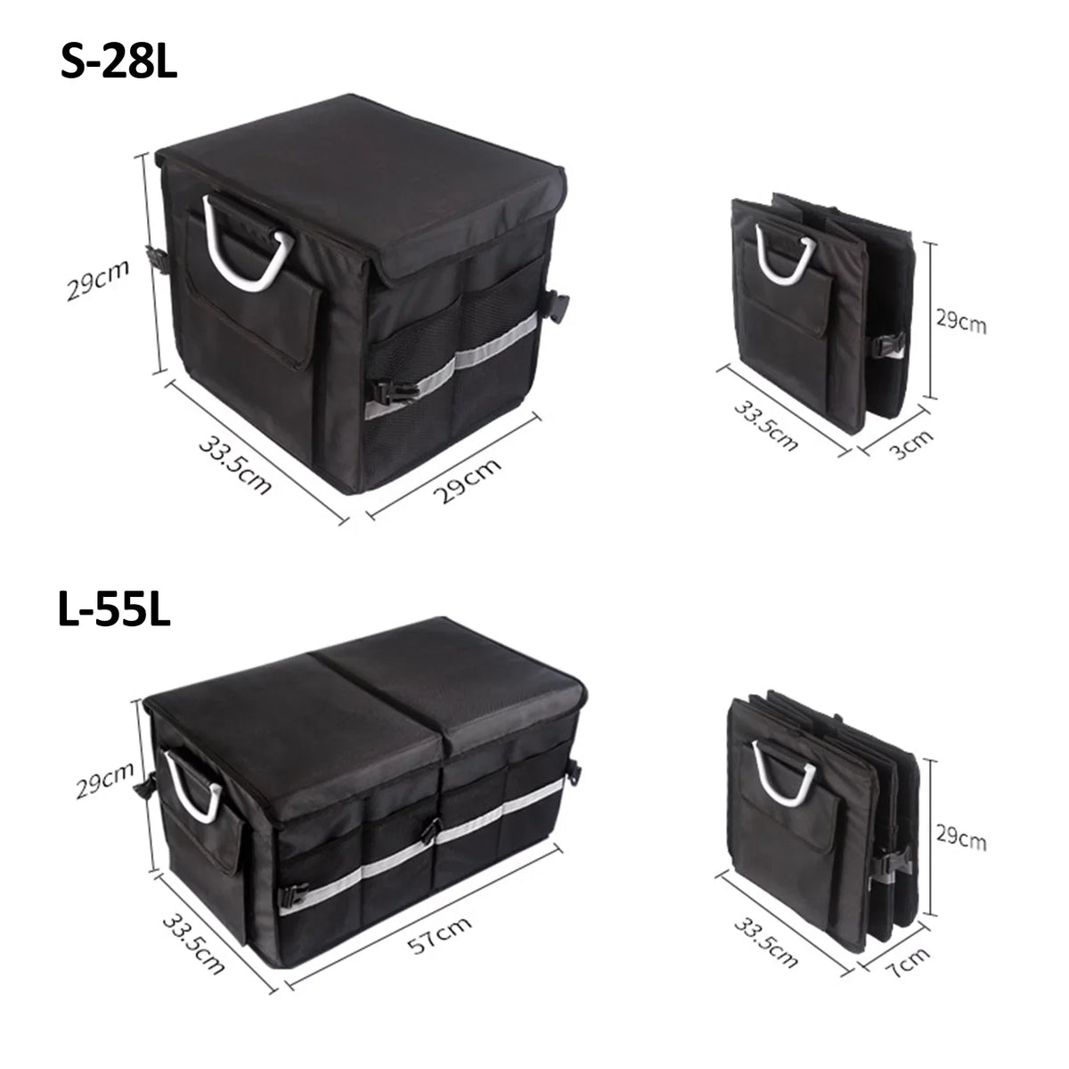 Folding Organizer, Cloth, Reflective 28L Box, Storage Strip, Trunk Car Oxford Car
