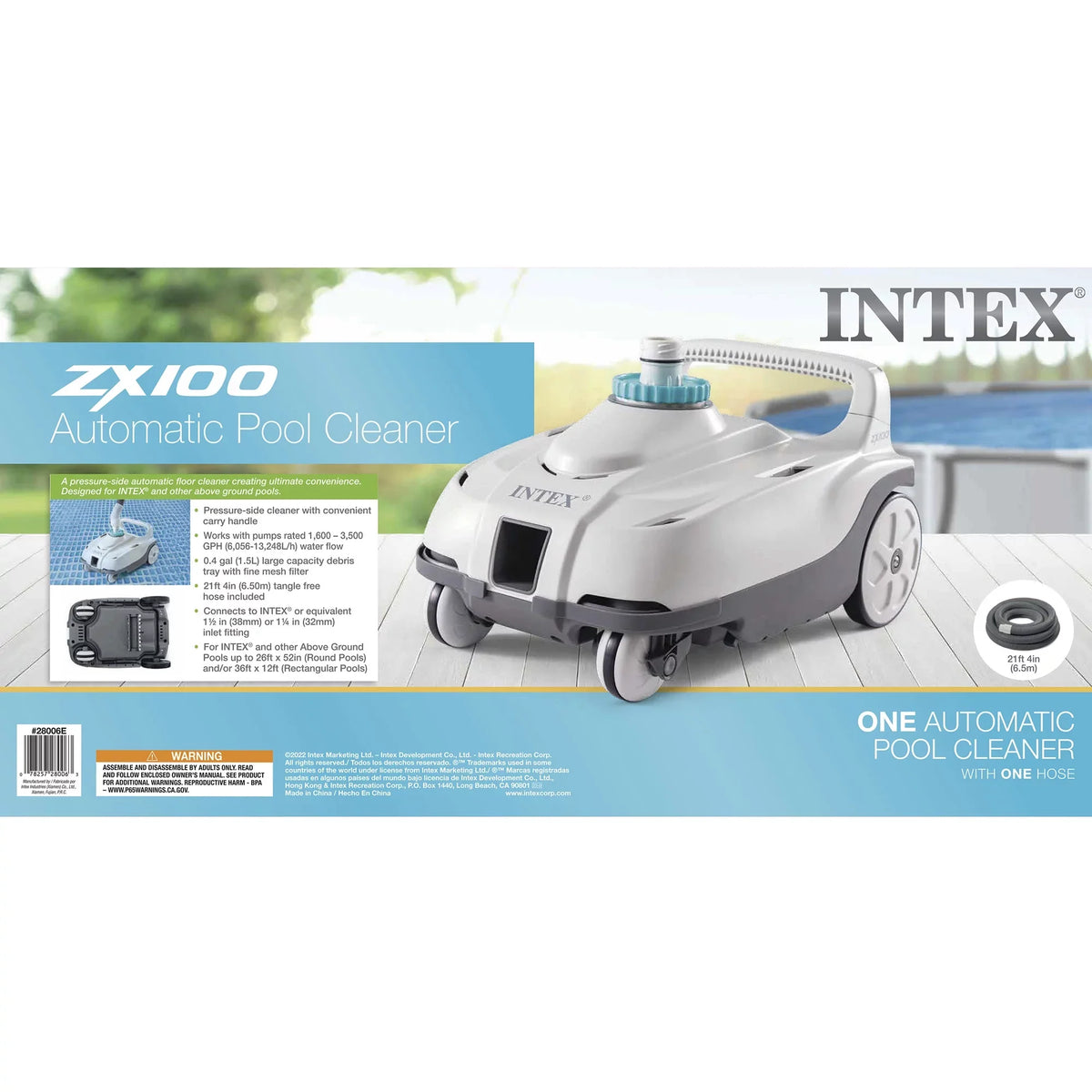 Sand Filter Intex ZX100 Automatic Pool Pool Pressure Side Pump with Cleaner