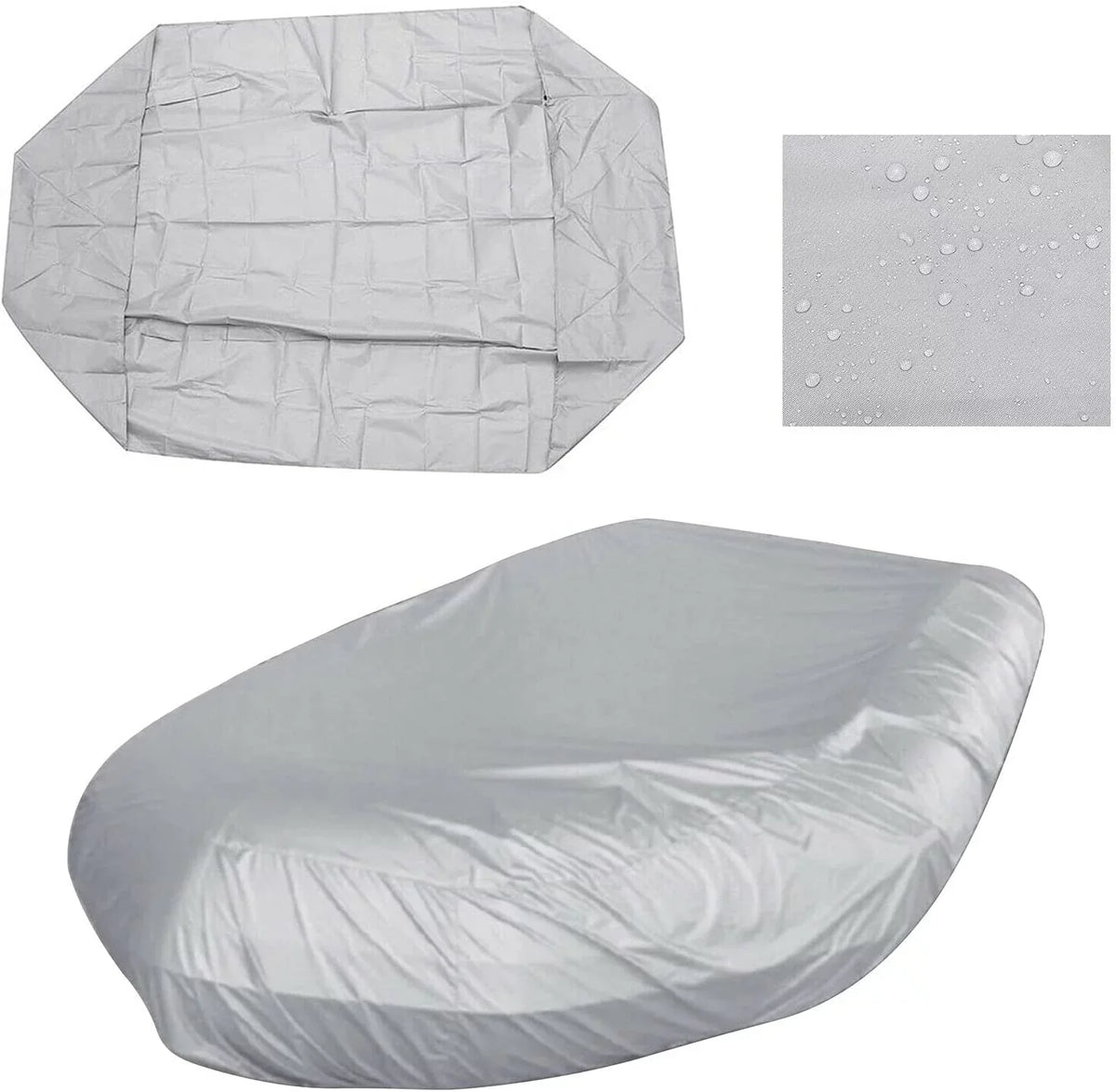 Inflatable Cover Waterproof Dustproof Dinghy Boat Silver Durable Cover Boat Grey