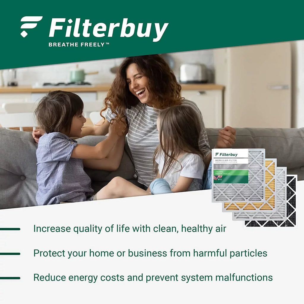 (6-Pack) 20x30x1 MERV AC Filterbuy 13 Furnace Pleated HVAC Air Filters