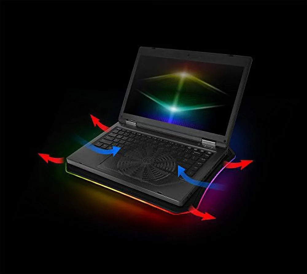 Mesh Laptop Pad Notebook 200mm 10"‐19" RGB Single Massive CL‐N014‐PL20SW‐A Steel Thermaltake Panel 20 Fan Cooling