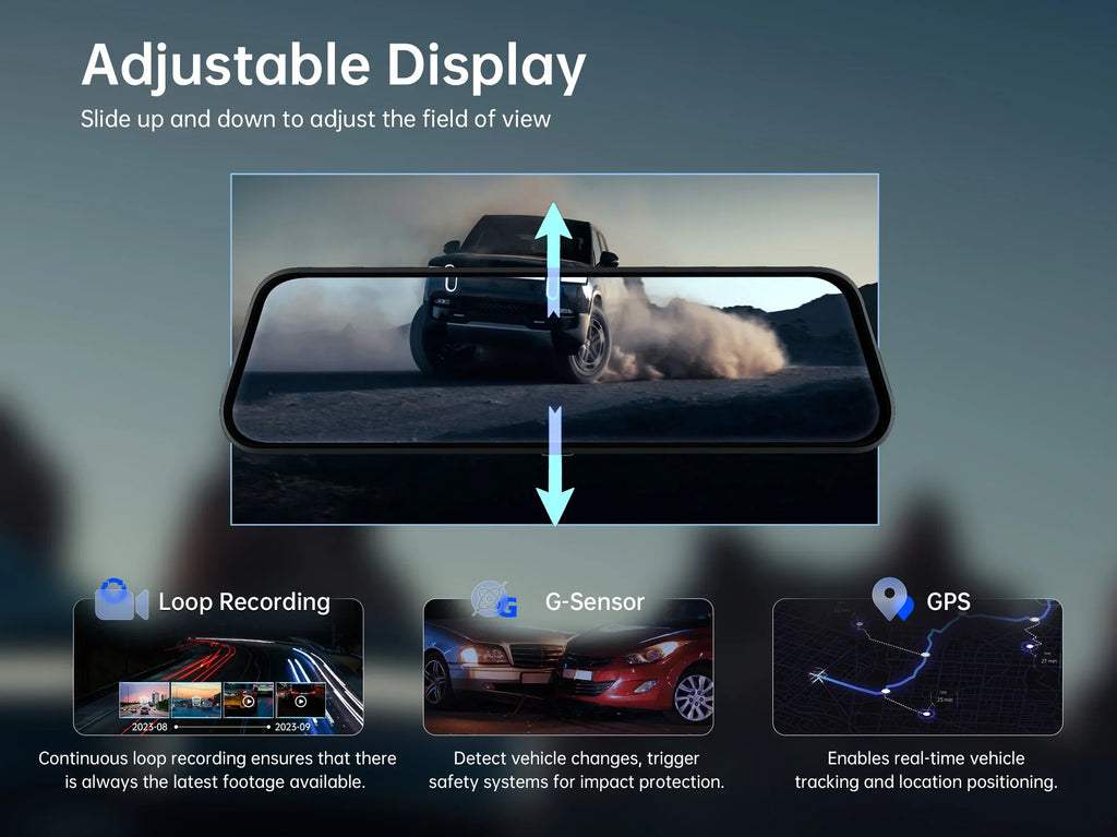 Dash Voice w/ADAS include Cam, Camera with Pelsee Mirror Parking 2.5K Vision, and Cars&Trucks, Free Rear for Mode, 24H Night Monitor Smart 10" Mirror Control, Assistant 32GB Driving BSD Card View