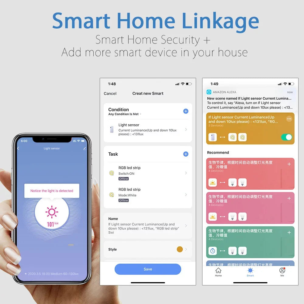 Device with Sensor Linkage Brightness Sensor Andoer with Home Compatible Illumination Work Control Sensor