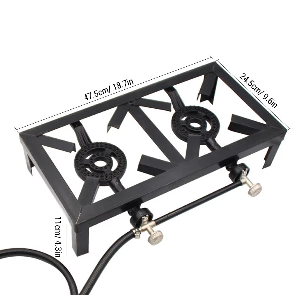 Propane Htovila for Double Camping Stove for Cast (Standard), Gas Excursions Cooking BBQ Patio Furnace Iron