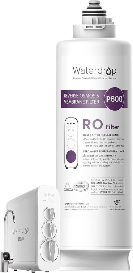 Waterdrop for Osmosis 2-year Filter, Certified, WD-G3P600-RO Reverse System, Replacement NSF Lifetime WD-G3P600