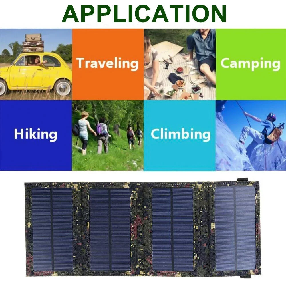 Hiking Outdoor 80W USB Power Panel Phone Folding JLLOM Solar Camping Bank Charger
