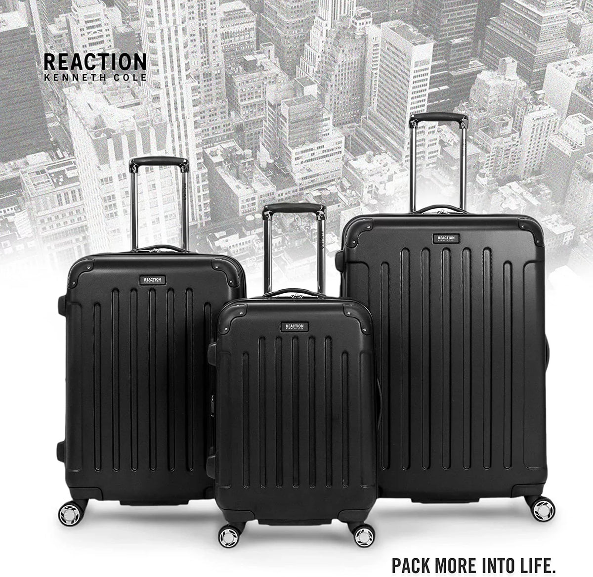 Spinner Set Expandable 8-Wheel Renegade Black Cole Kenneth 3-Piece 3-Piece Suitcase, Black, Set (20"/24"/28") Luggage REACTION Hardside (20"/24"/28") Lightweight