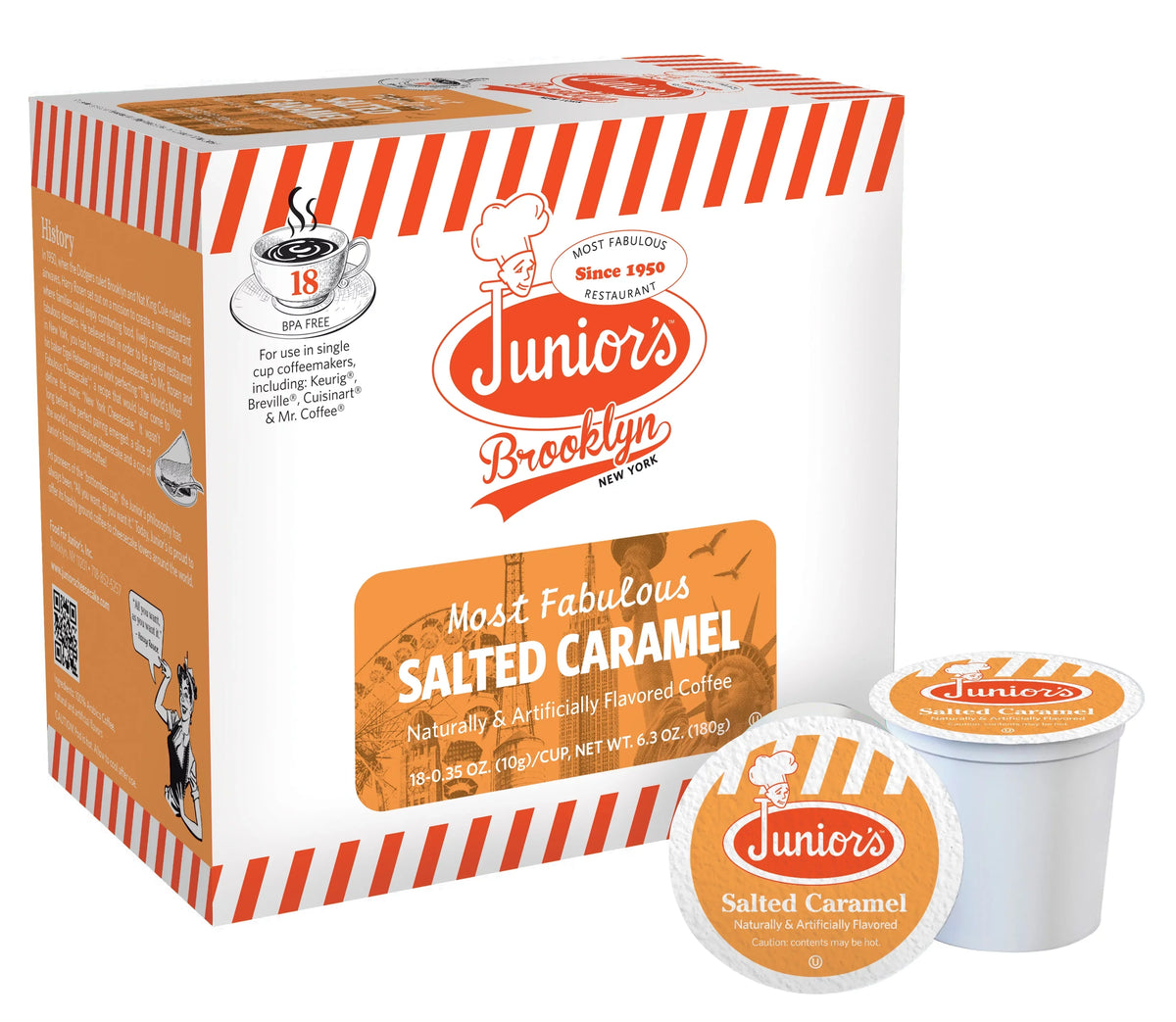 4 Medium Single Salted Fabulous Most boxes Serve Roast ct Junior's each Cups Caramel, 18