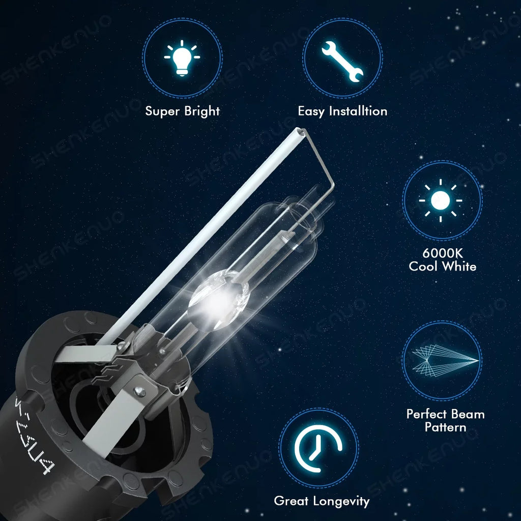 Bulbs Headlamp White HID 6000K Xenon for 2015-2017 D4S Outback Low Headlight 2pcs Beam Subaru