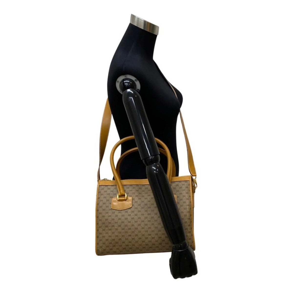 Shoulder Gucci Bag 2way Genuine (Good) Brown GG Leather Pre-Owned Vintage GUCCI Old Handbag Micro
