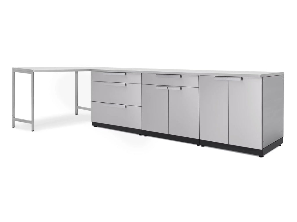 with Cabinet Kitchen Stainless Set Countertops in 5 Steel Piece Outdoor