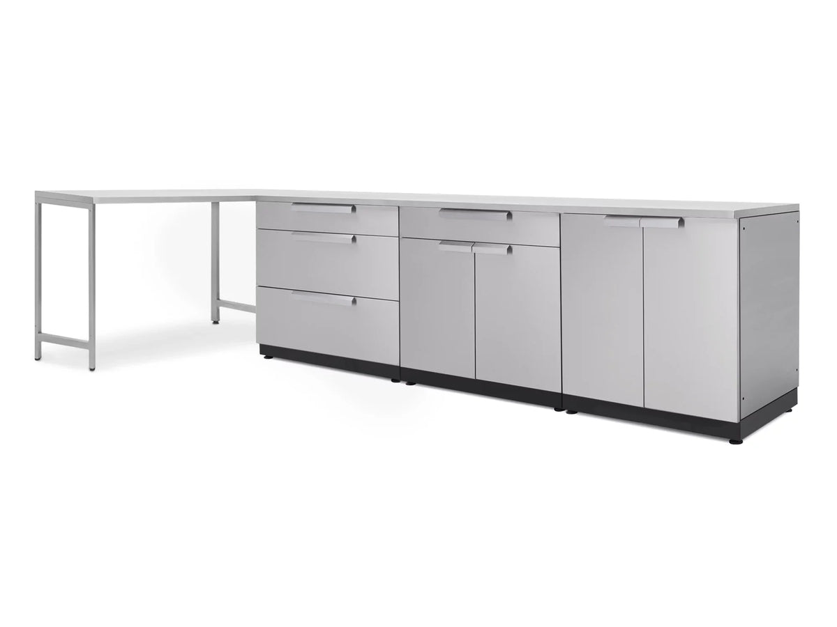 with Cabinet Kitchen Stainless Set Countertops in 5 Steel Piece Outdoor