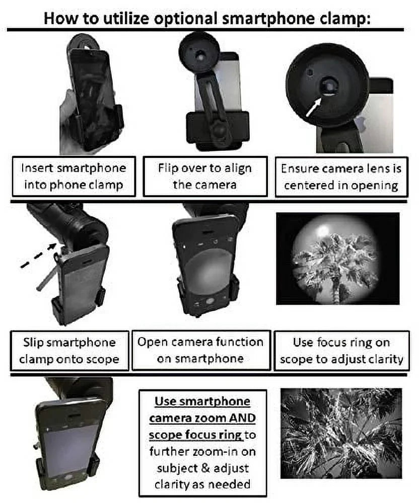 Monocular + (One Finger Case Lens Adapter, Mini Authentic Tripod, Definition Phone Roxant Falcon & Focus) Caps High
