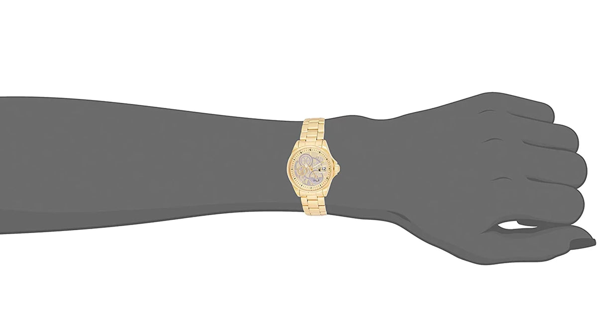 Bracelet Dive Gold Angel Yellow Steel 23568 and Gold Watch Silver Women's Dial